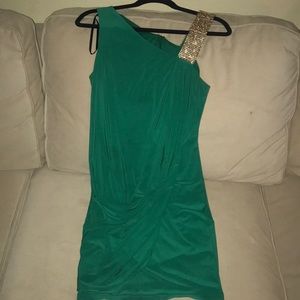 Mid length green dress